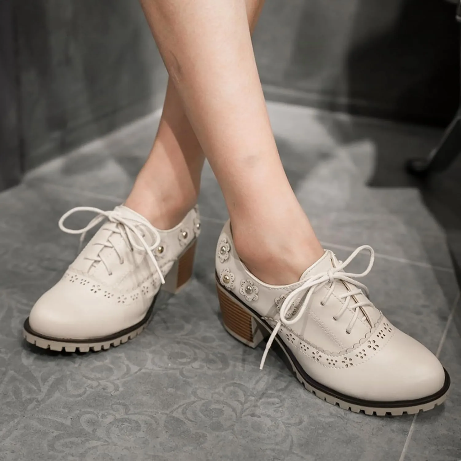 Gicoiz Mary Jane T Bar Womens Block Heel Office Work Shoes