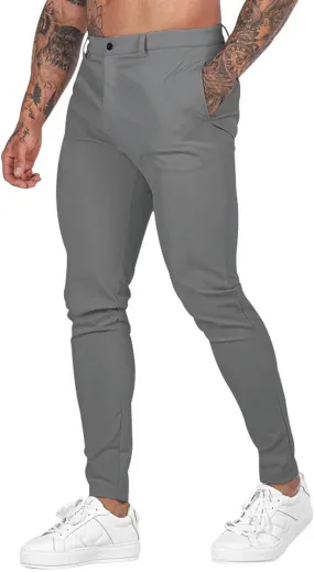 GIERIDUC Mens Casual Pants Relaxed Fit Husky Mens Elastic Waist Casual Mens Black Slim Fit Trousers Best Dress Pants for Men