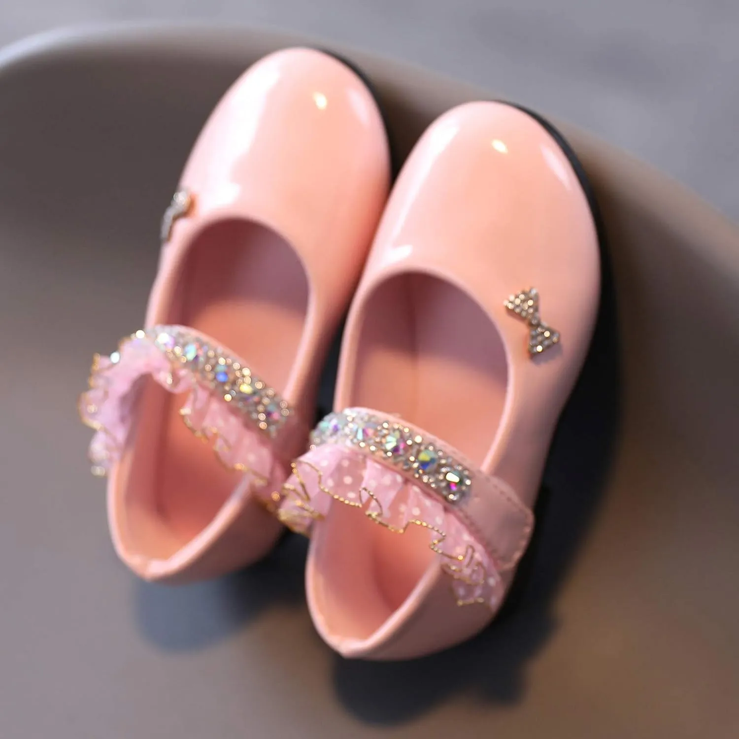 Girl Toddler Dress Shoes Mary Jane Flat for Party School Wedding Little-Kids Princess Hook and Loop Party Flat