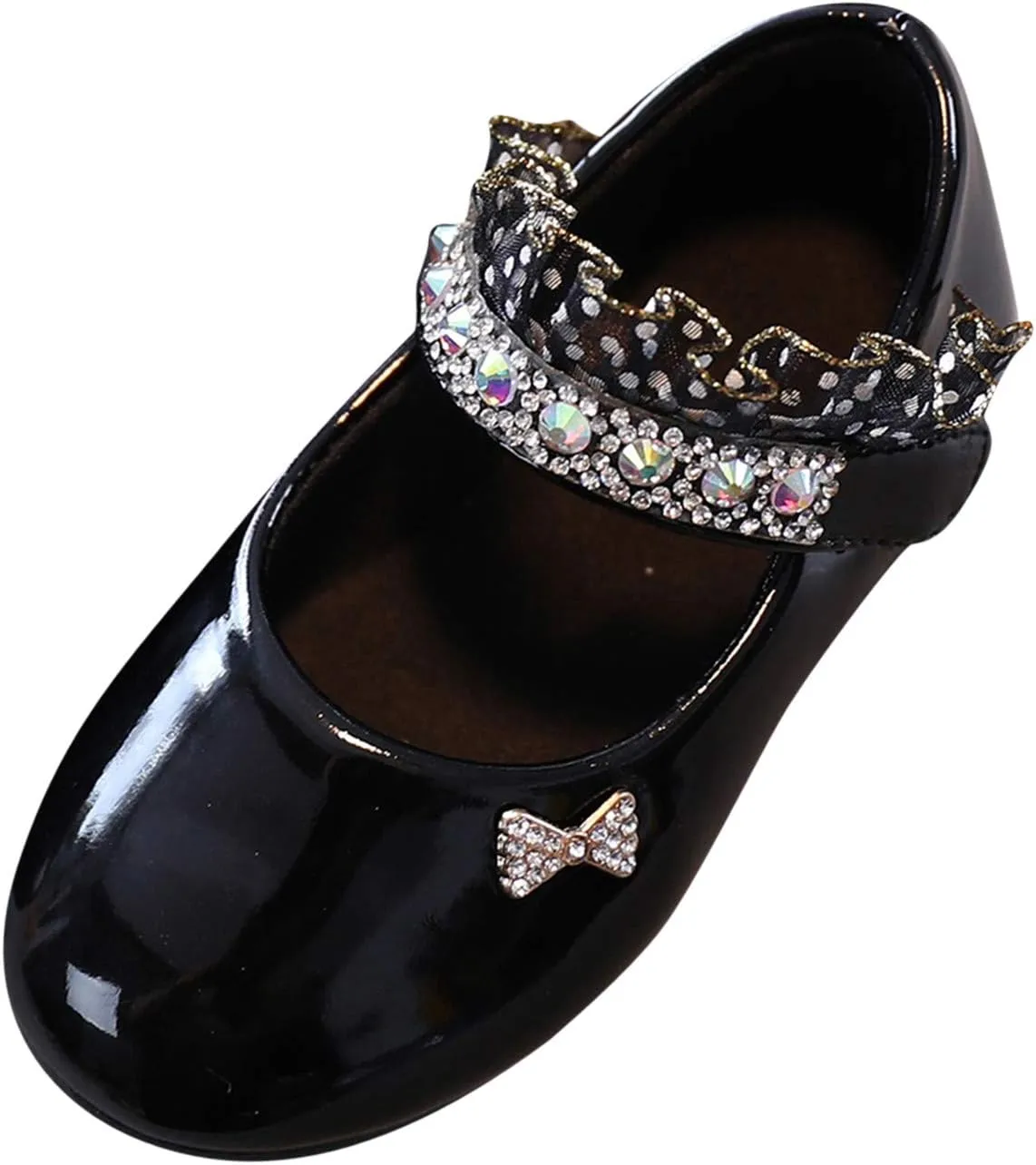 Girl Toddler Dress Shoes Mary Jane Flat for Party School Wedding Little-Kids Princess Hook and Loop Party Flat
