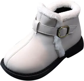 Girls Ankle Boots Breathable Faux Fur Fleece Lined Winter Snow Boots Toddler Kids Girls Boys Dress Boots Hiking Boots