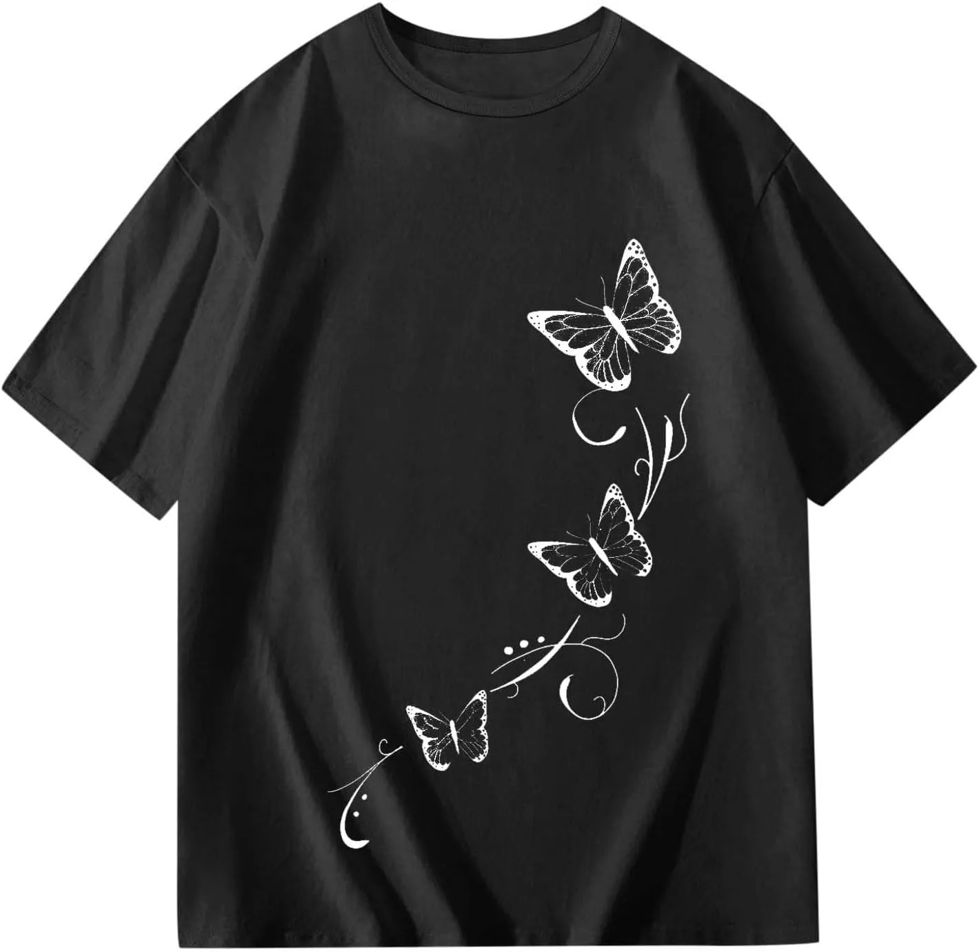 Girls Butterfly Graphic Tees Short Sleeve Tunic Blouse Sunflower T-Shirt Tween Girls Dandelion Flower Tops Cute T-Shirt