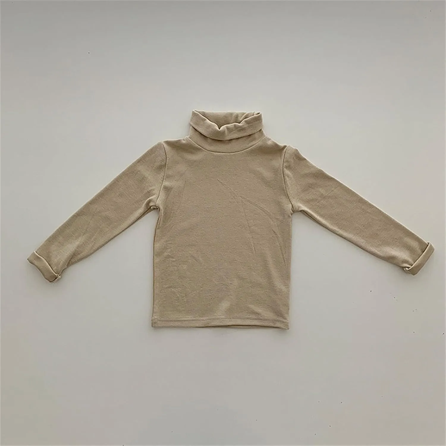 Girls Casual Tops Long Sleeve Turtleneck T-Shirt Boys Basic Solid Blouse Outfit for Toddler Baby Girl