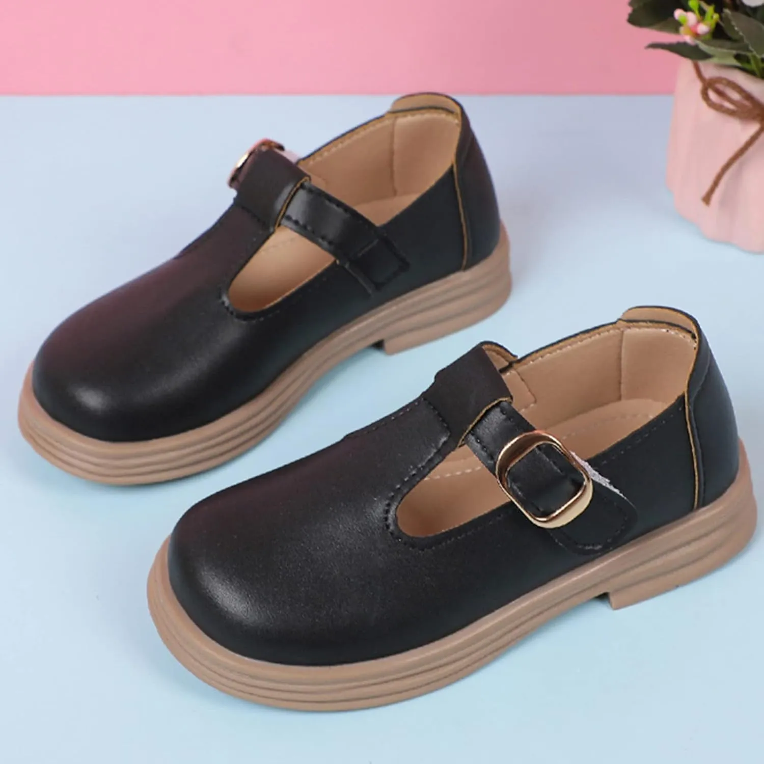 Girls Chunky Heel Mary Jane Dress Shoes School 𝗨niform T-Strap Ballet Flat𝘀 Toddler Sneaker Girls 12 Size Toddler