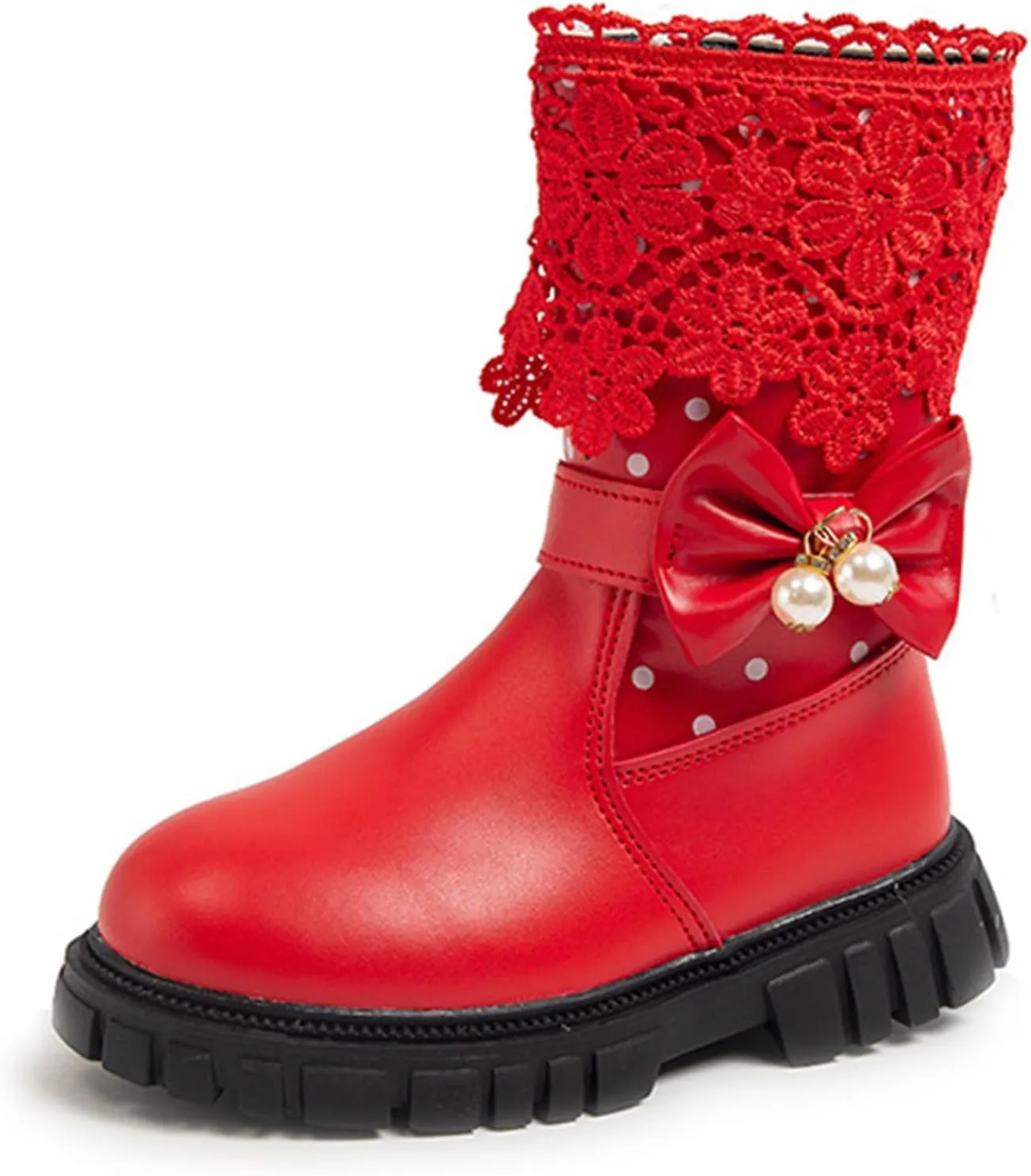 Girls Cowgirl Boots Little Kids Western Boots Mid Calf Toddler Riding Shoes Faux Leather Boots Cute Winter Boots
