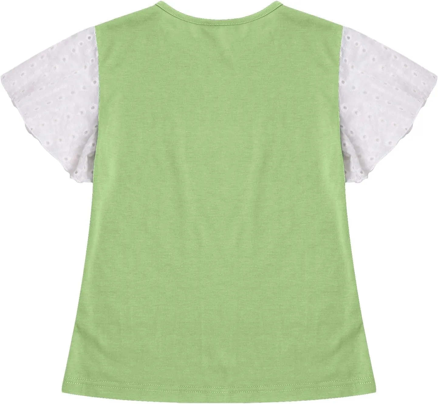 Girls Cute T-Shirts Lace Ruffled Sleeve Tees Crewneck Tops for Teen Kids Girls Short Sleeve T-Shirts Trendy Blouses