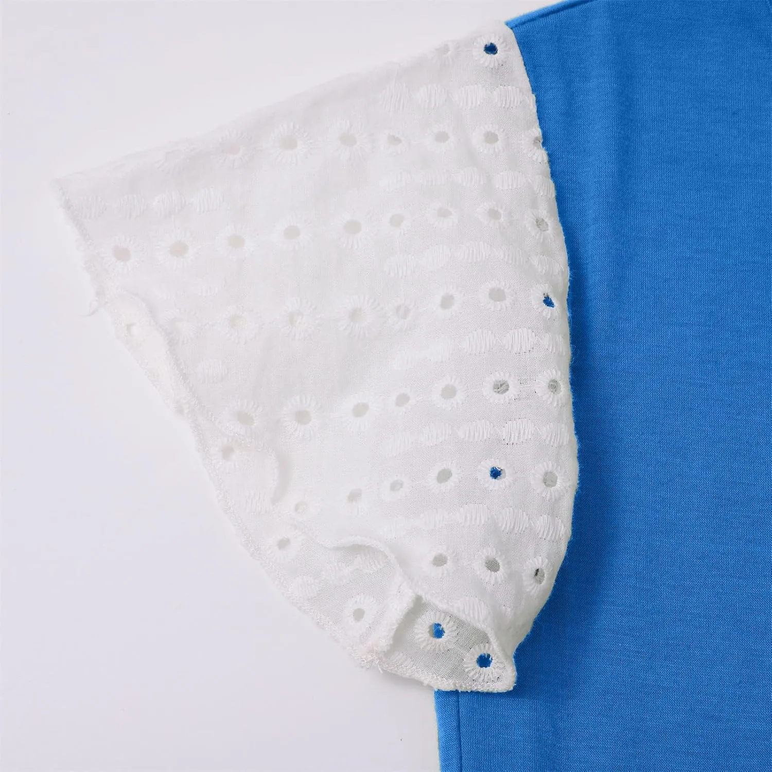Girls Cute T-Shirts Lace Ruffled Sleeve Tees Crewneck Tops for Teen Kids Girls Short Sleeve T-Shirts Trendy Blouses