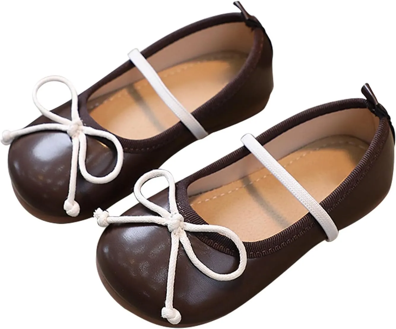 Girls Dress Shoes Flower Girl Shoes Mary Jane Ballet Flats Bow Wedding Party Communion Shoes for Baby Girls