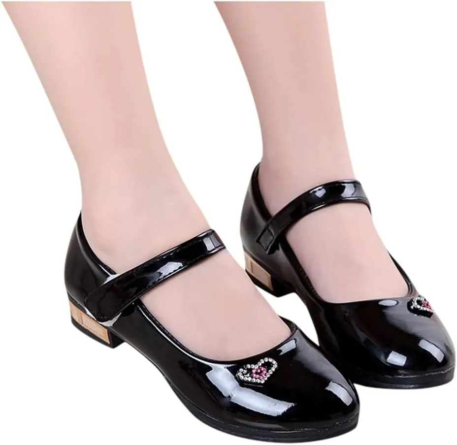 Girls Dress Shoes Mary Jane Shoes for Girls Low Heel Dress Shoes Party Wedding Flat for Little/Big Toddler Girl Shoes