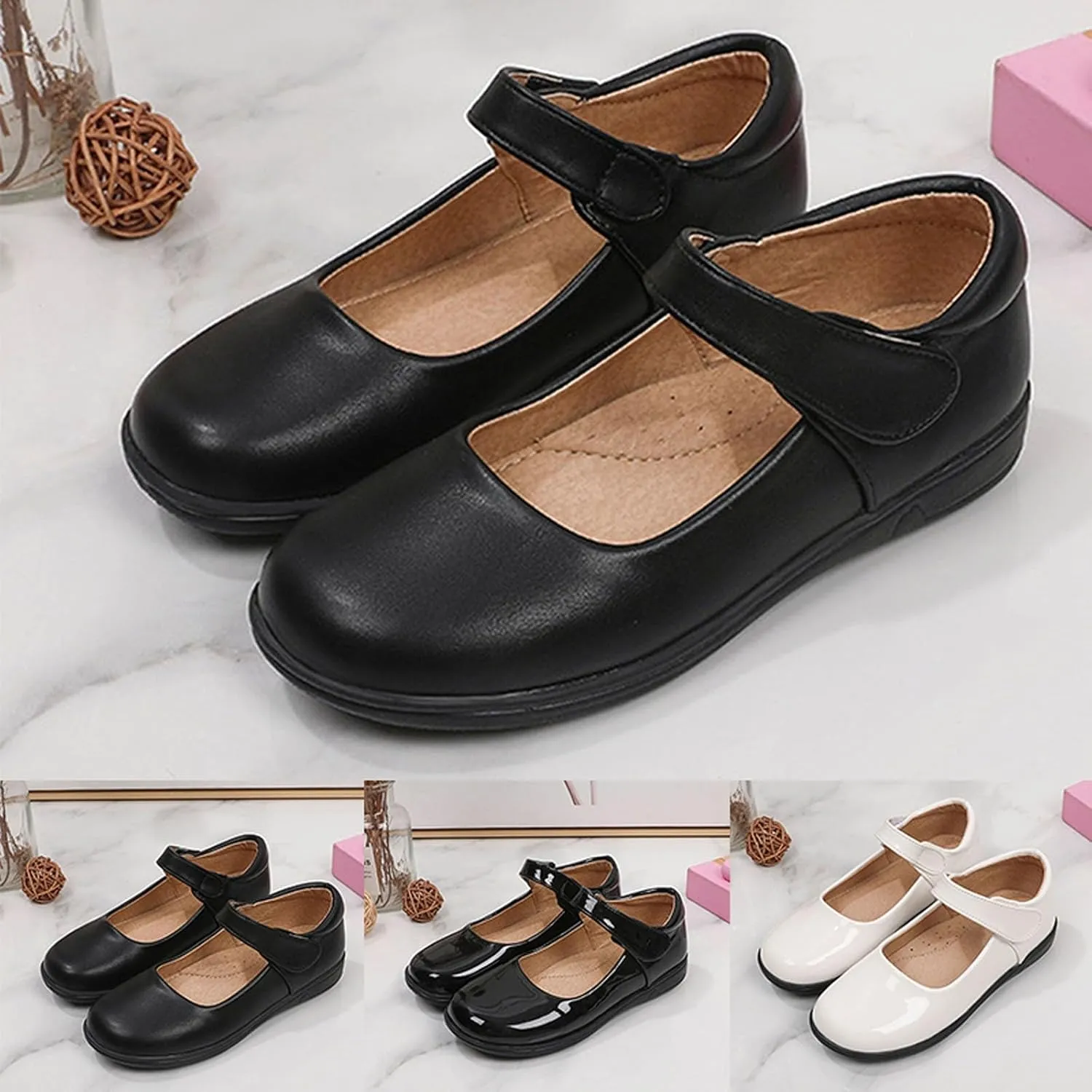 Girls Dress Shoes Toddler Girls Mary Jane Flat Glitter Shoes Kids Wedding Party School Communion Shoes