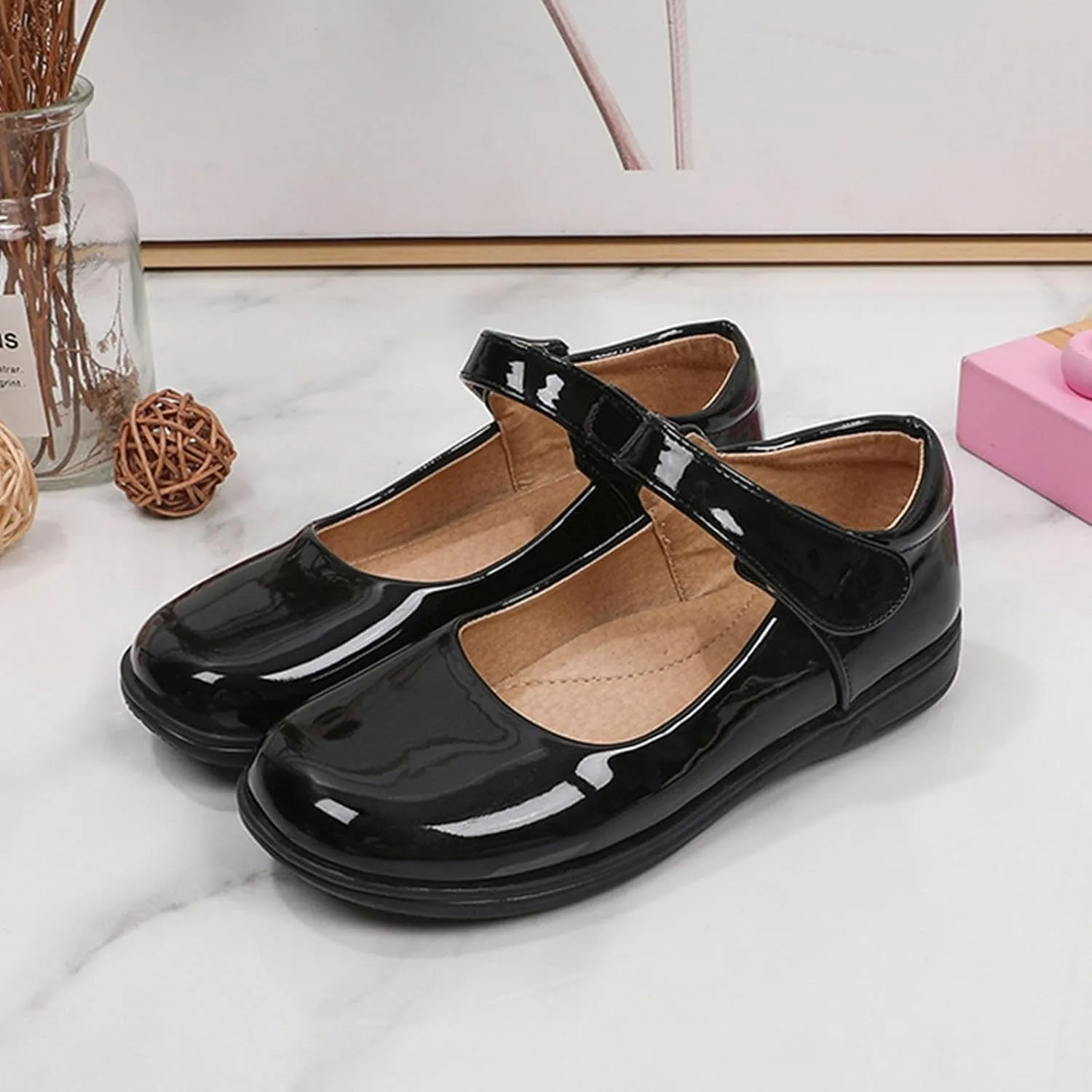 Girls Dress Shoes Toddler Girls Mary Jane Flat Glitter Shoes Kids Wedding Party School Communion Shoes