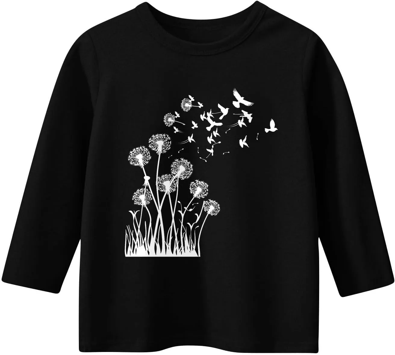 Girls Graphic Tee Top Summer Crewneck Long Sleeve Cute Dandelion Shirt Athletic Sunflower Patterned Blouse Outfits