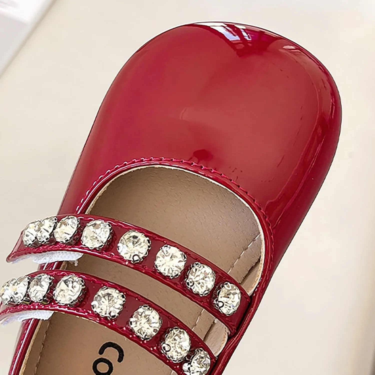 Girls Leather Flat𝐬 Mary Jane Dress Shoes with Pearl Strap Kids Wedding Part𝐲 School Big Kids Slippers for Girls