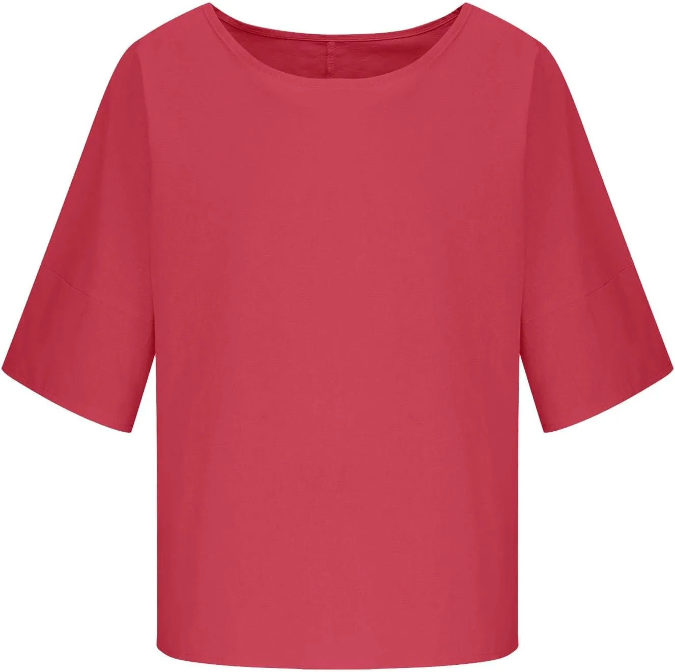 Girls Loose Tunic Tops 3/4 Sleeve Crewneck Summer Kids Oversized T Shirts Plain School Basic Tee Cool Casual