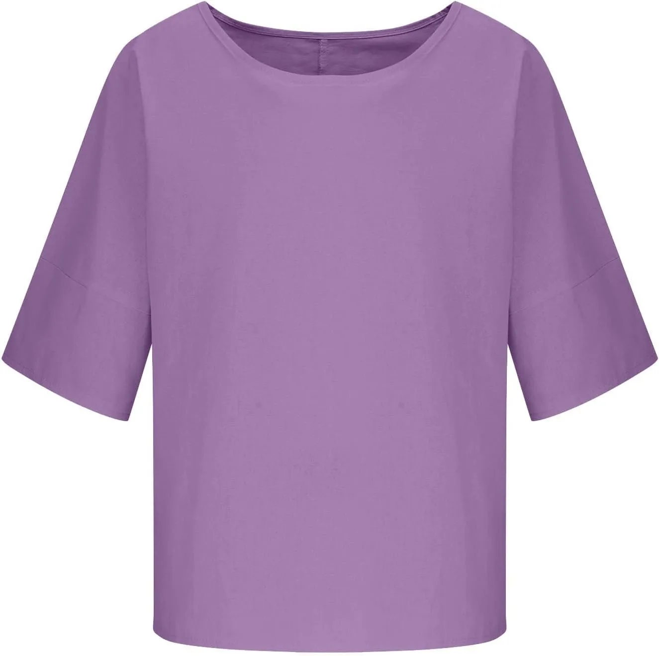 Girls Loose Tunic Tops 3/4 Sleeve Crewneck Summer Kids Oversized T Shirts Plain School Basic Tee Cool Casual