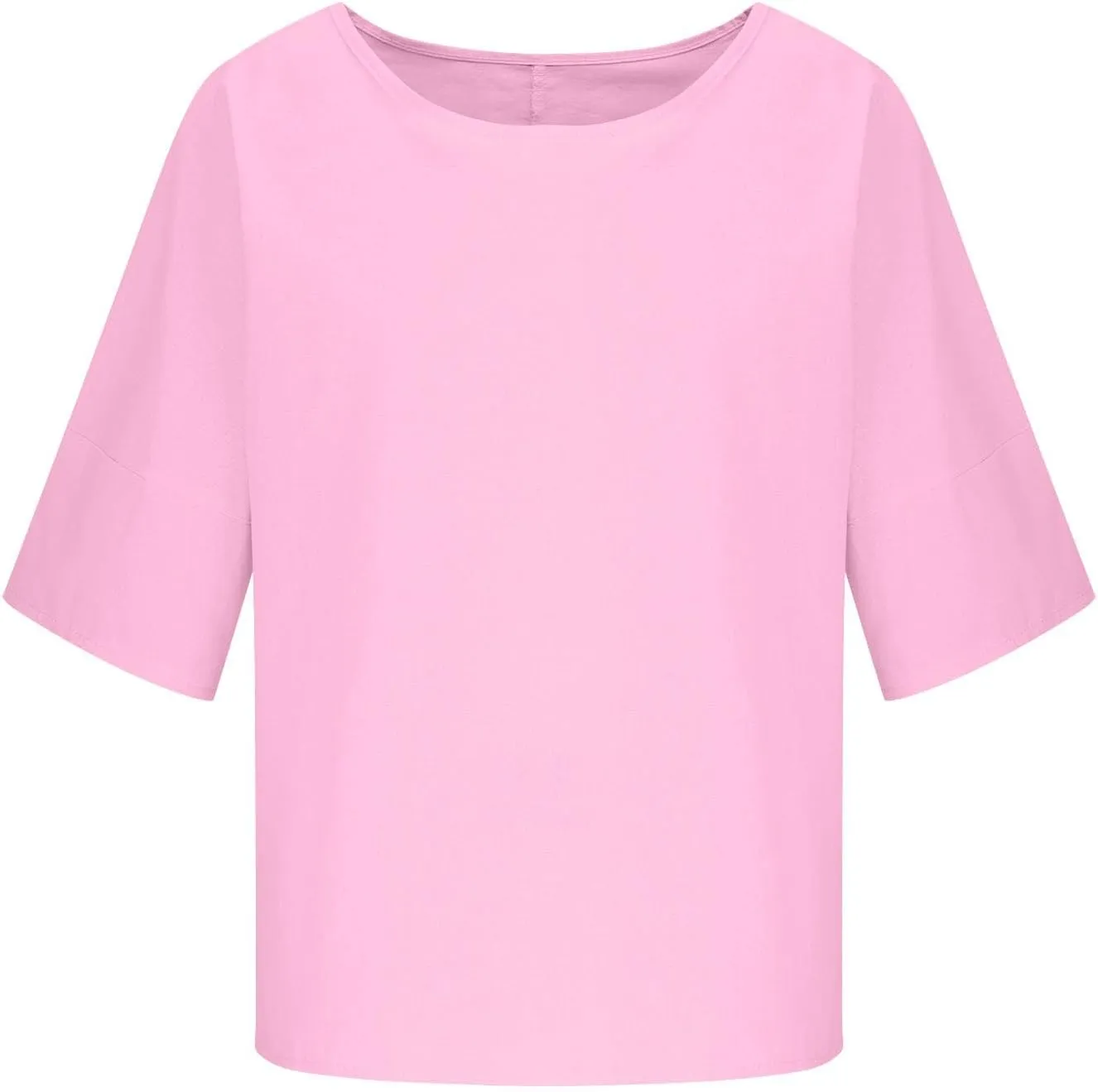 Girls Loose Tunic Tops 3/4 Sleeve Crewneck Summer Kids Oversized T Shirts Plain School Basic Tee Cool Casual