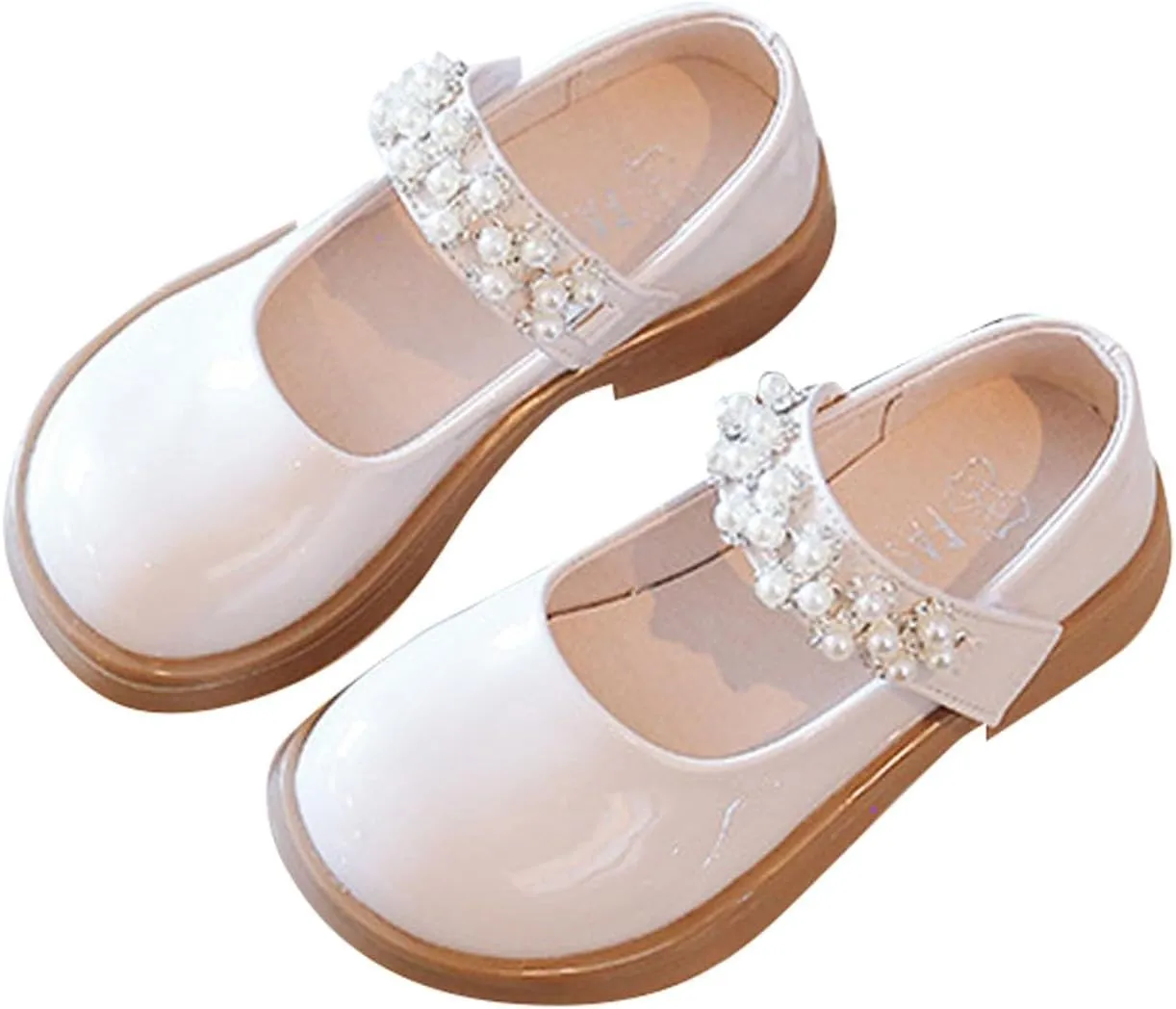 Girl's Mary Jane Dress Shoes Ballet Flat with Rhinestone Strap for Party Wedding Birthday Girls School Dress Shoes