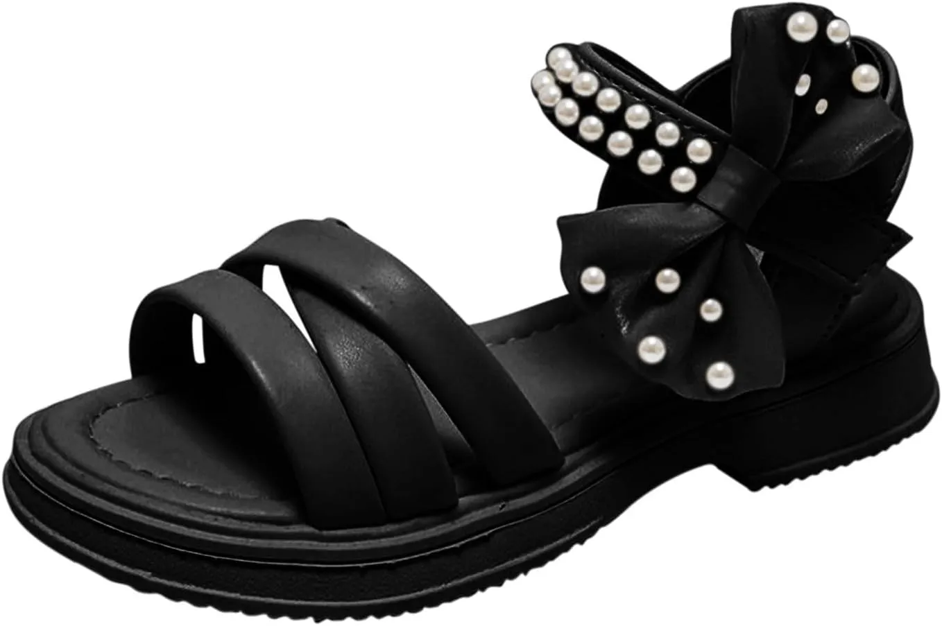 Girls Sandals Open Toe Summer Flats Dress Sandals Soft Rubber Princess Summer Flower Shoes for Little Kid/Big Kid