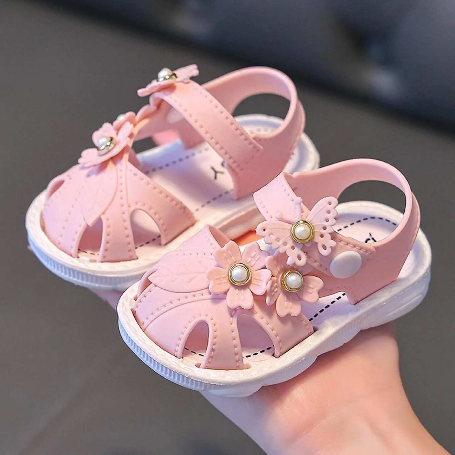 Girls Sandals Size 12 Children Shoes Comfortable Flat Sandals Fashionable Toe Covering Children Toddler Sandals