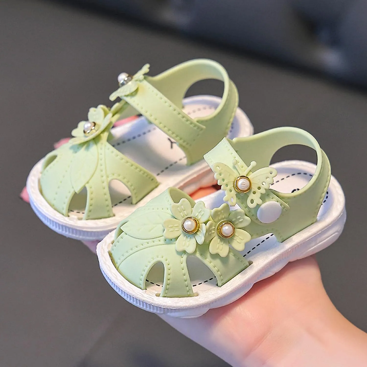 Girls Sandals Size 12 Children Shoes Comfortable Flat Sandals Fashionable Toe Covering Children Toddler Sandals
