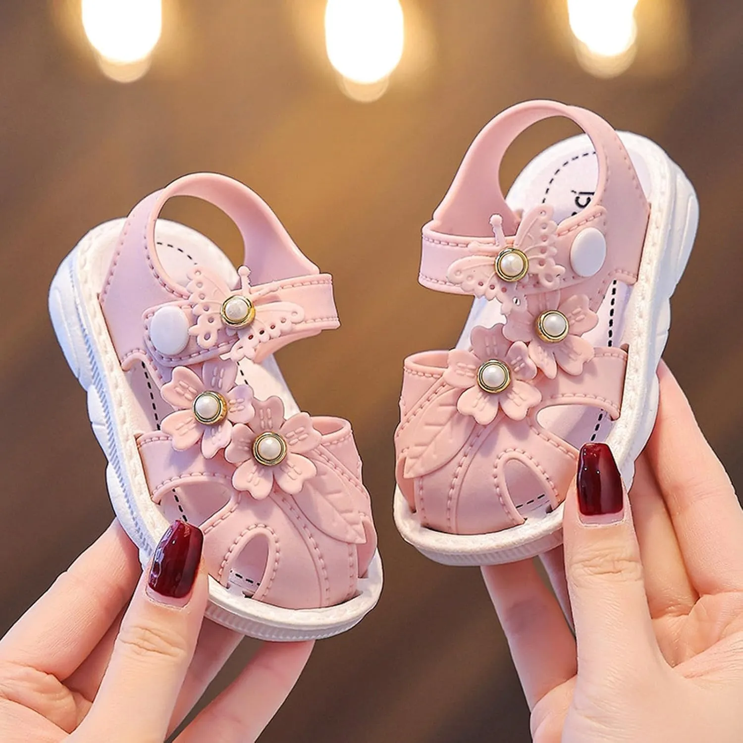 Girls Sandals Size 12 Children Shoes Comfortable Flat Sandals Fashionable Toe Covering Children Toddler Sandals