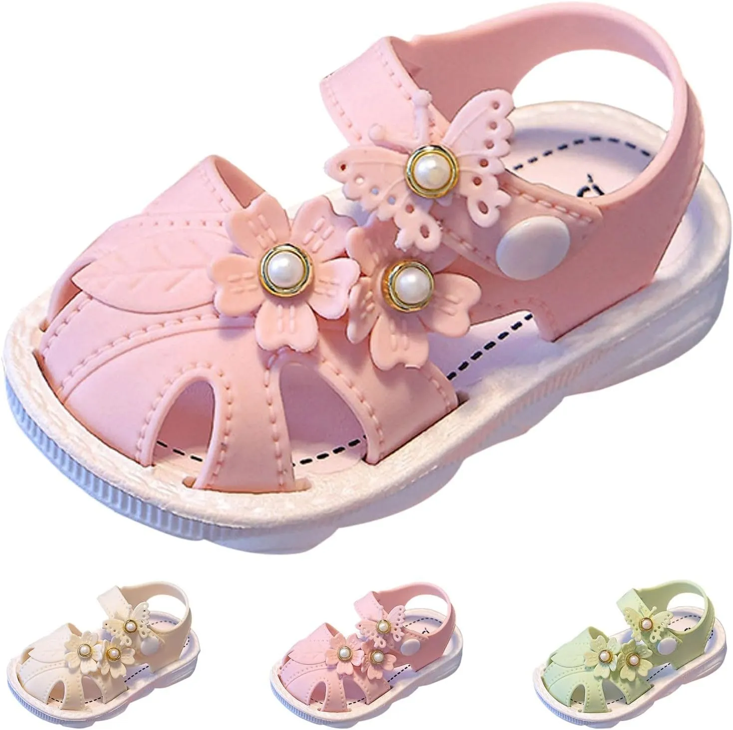 Girls Sandals Size 12 Children Shoes Comfortable Flat Sandals Fashionable Toe Covering Children Toddler Sandals