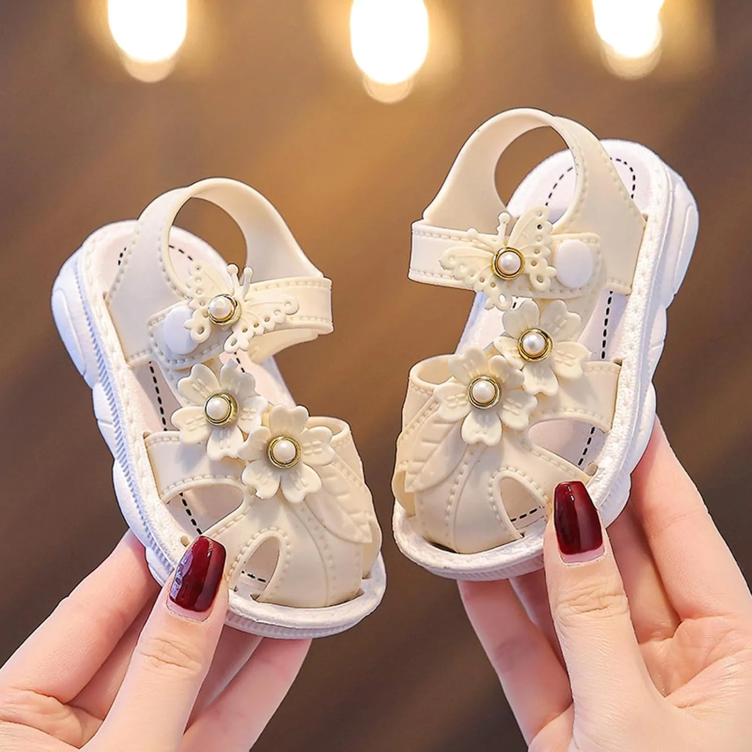 Girls Sandals Size 12 Children Shoes Comfortable Flat Sandals Fashionable Toe Covering Children Toddler Sandals