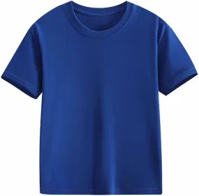 Girls Short Sleeve T-Shirt Basic Solid Tees Crewneck Tops for Tween Girls Loose Blouse Preppy T-Shirt Athletic Tops