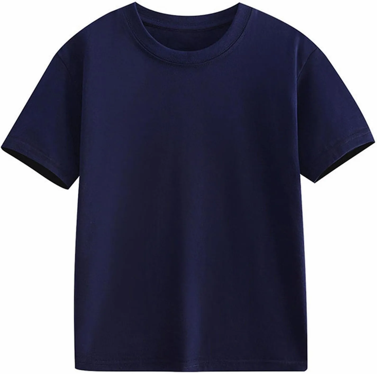 Girls Short T-Shirts Sleeve Summer Basic Tops Crewneck Solid Color Casual Loose Tee Shirts for Kids Boys