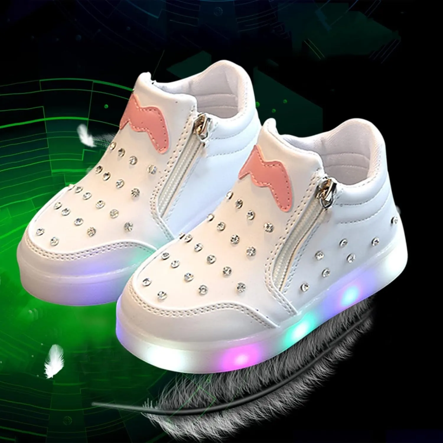 Girls Size Shoes Spring and Autumn Korean Version of Big Children's Sports Lighting Winter Shoes for Girls Size 9