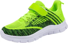 Girls Sneakers, Fashion Athletic Running Sports Sneakers Kids Breathable Mesh Lace Up Walking Shoes
