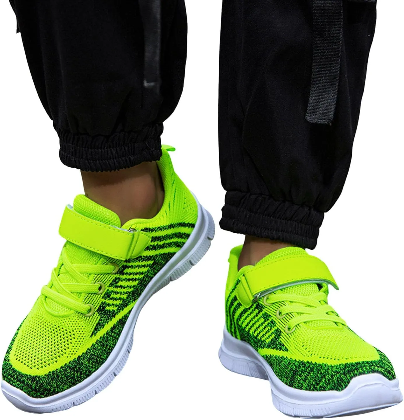 Girls Sneakers, Fashion Athletic Running Sports Sneakers Kids Breathable Mesh Lace Up Walking Shoes