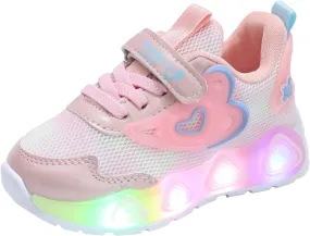Girls Sneakers, Fashion Athletic Running Sports Sneakers, Kids Cute Princess Lace Up Walking Shoes