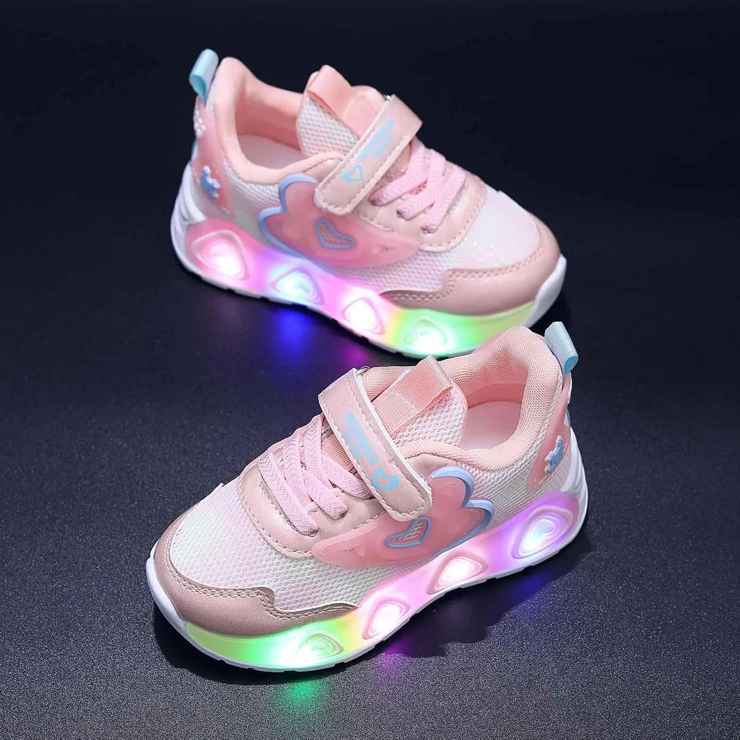Girls Sneakers, Fashion Athletic Running Sports Sneakers, Kids Cute Princess Lace Up Walking Shoes