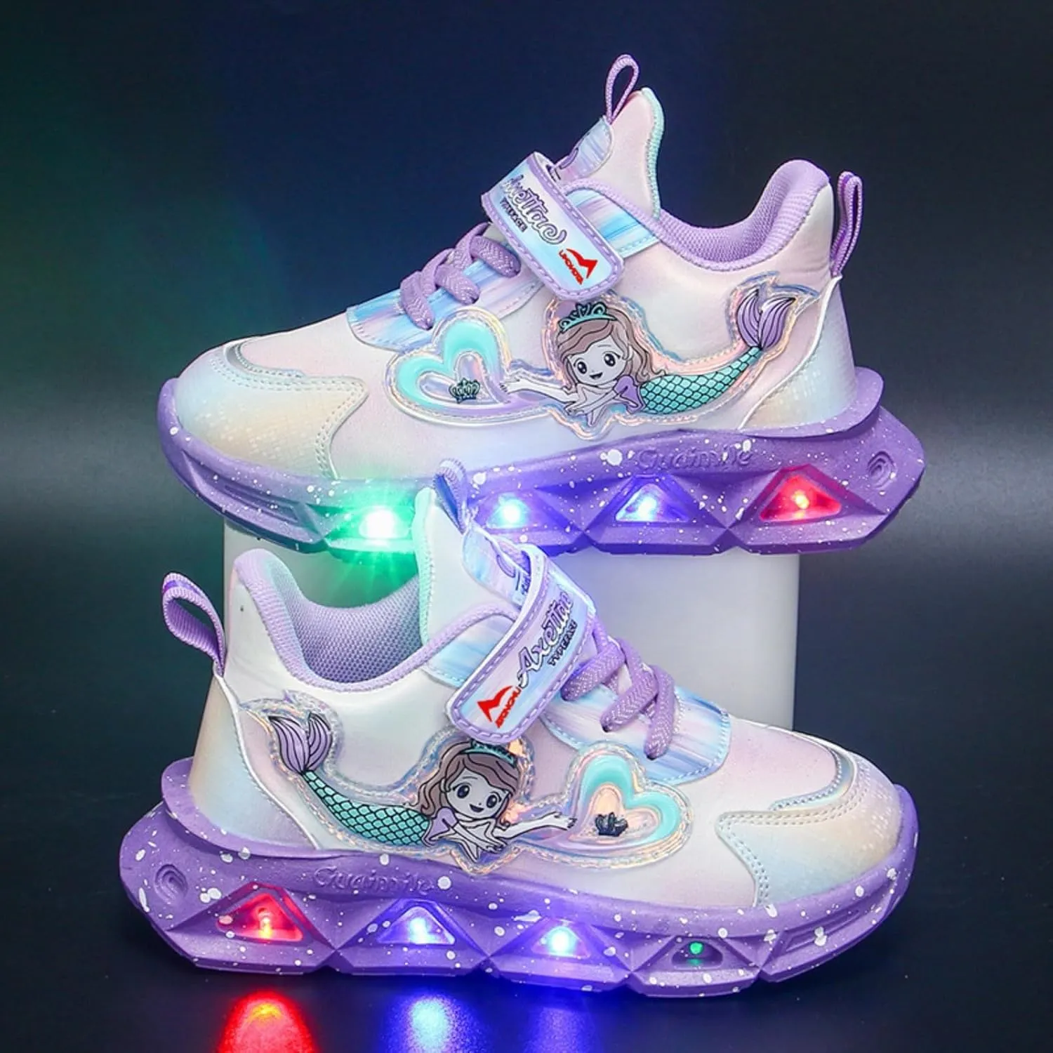 Girls Sneakers, Fashion Athletic Running Sports Sneakers, Kids Cute Princess Lace Up Walking Shoes