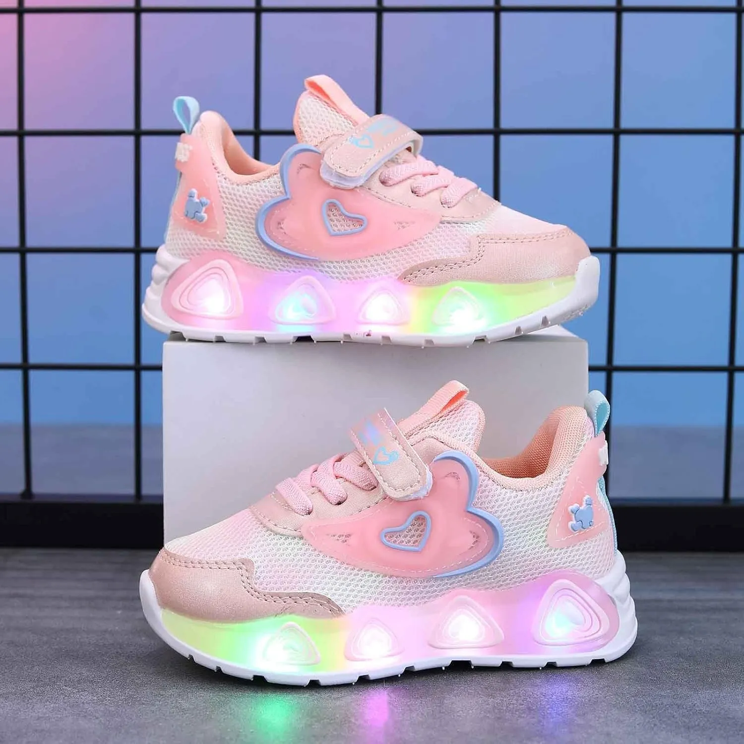 Girls Sneakers, Fashion Athletic Running Sports Sneakers, Kids Cute Princess Lace Up Walking Shoes
