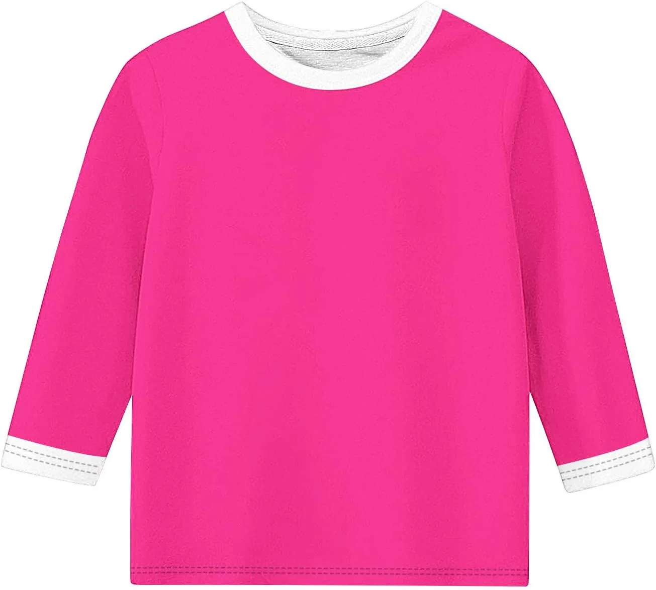 Girls T Shirts 3/4 Sleeve Cute Color Block Tops T-Shirts Teen Girls 2025 Summer Blouse Basic Crewneck Tees Shirt