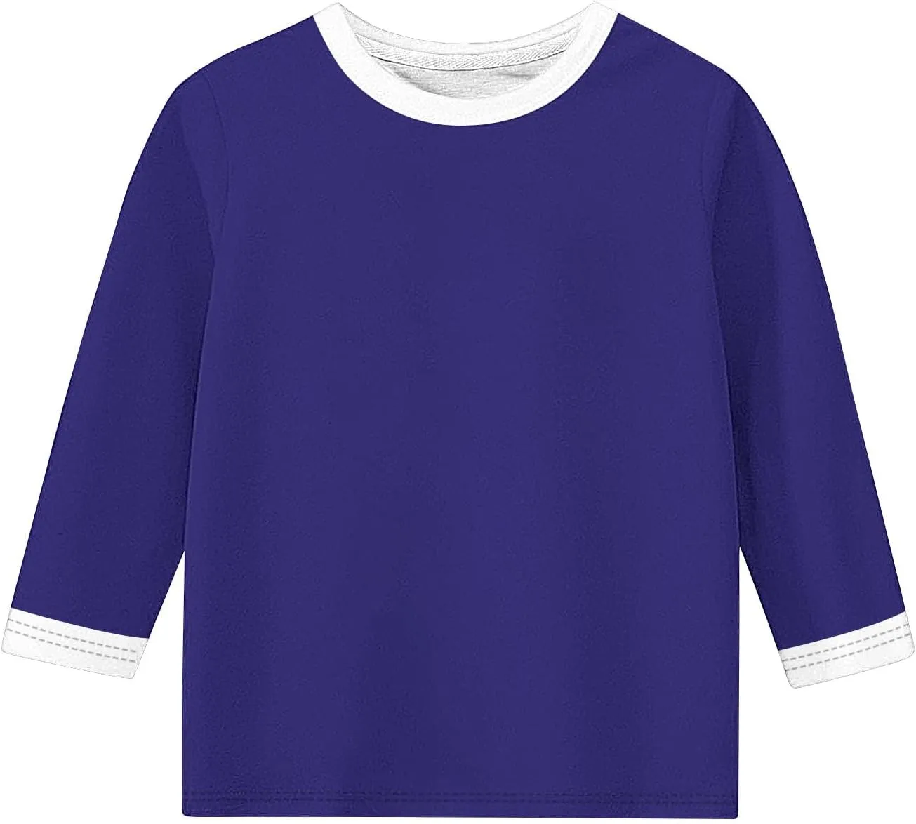 Girls T Shirts 3/4 Sleeve Cute Color Block Tops T-Shirts Teen Girls 2025 Summer Blouse Basic Crewneck Tees Shirt