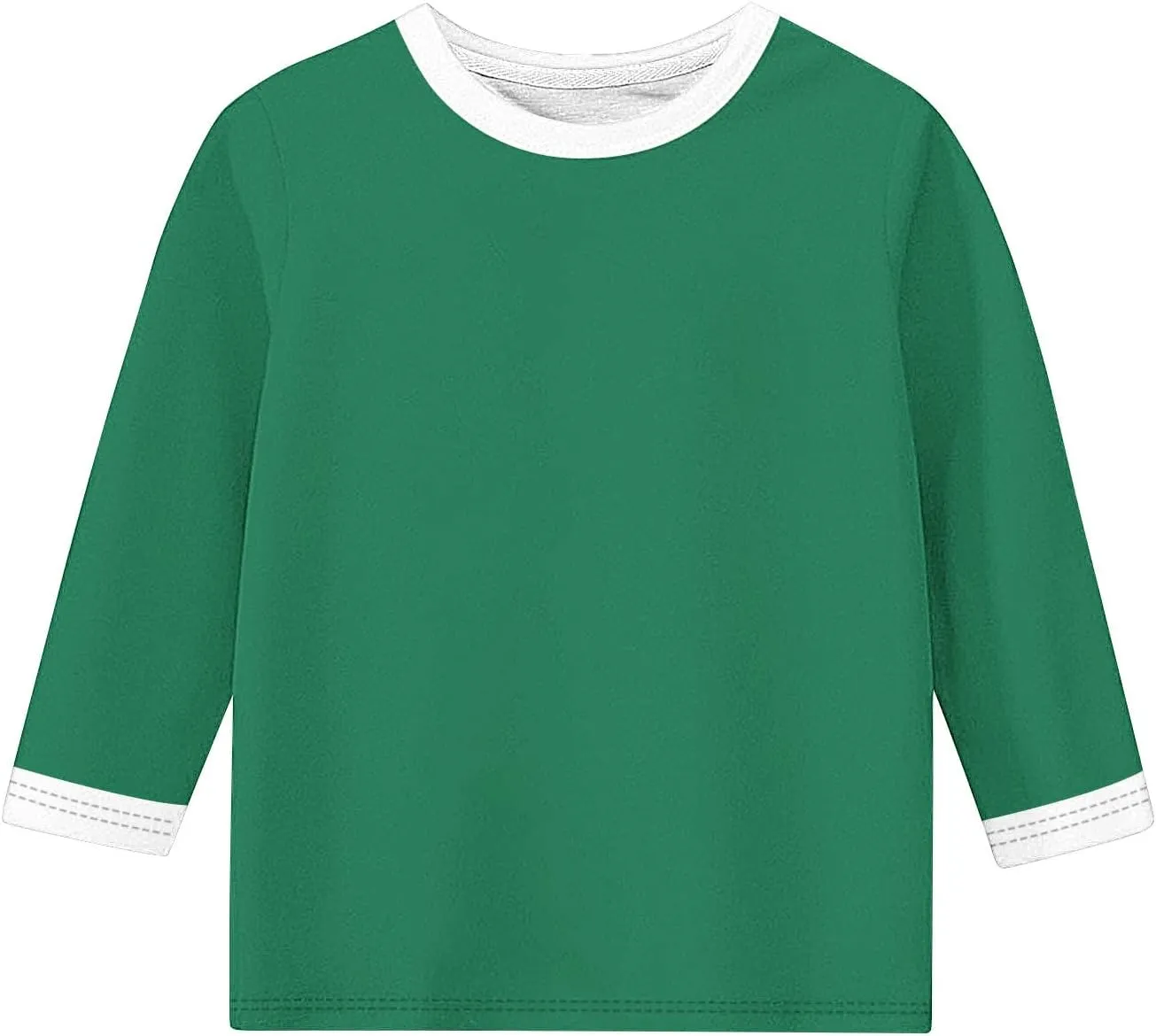 Girls T Shirts 3/4 Sleeve Cute Color Block Tops T-Shirts Teen Girls 2025 Summer Blouse Basic Crewneck Tees Shirt