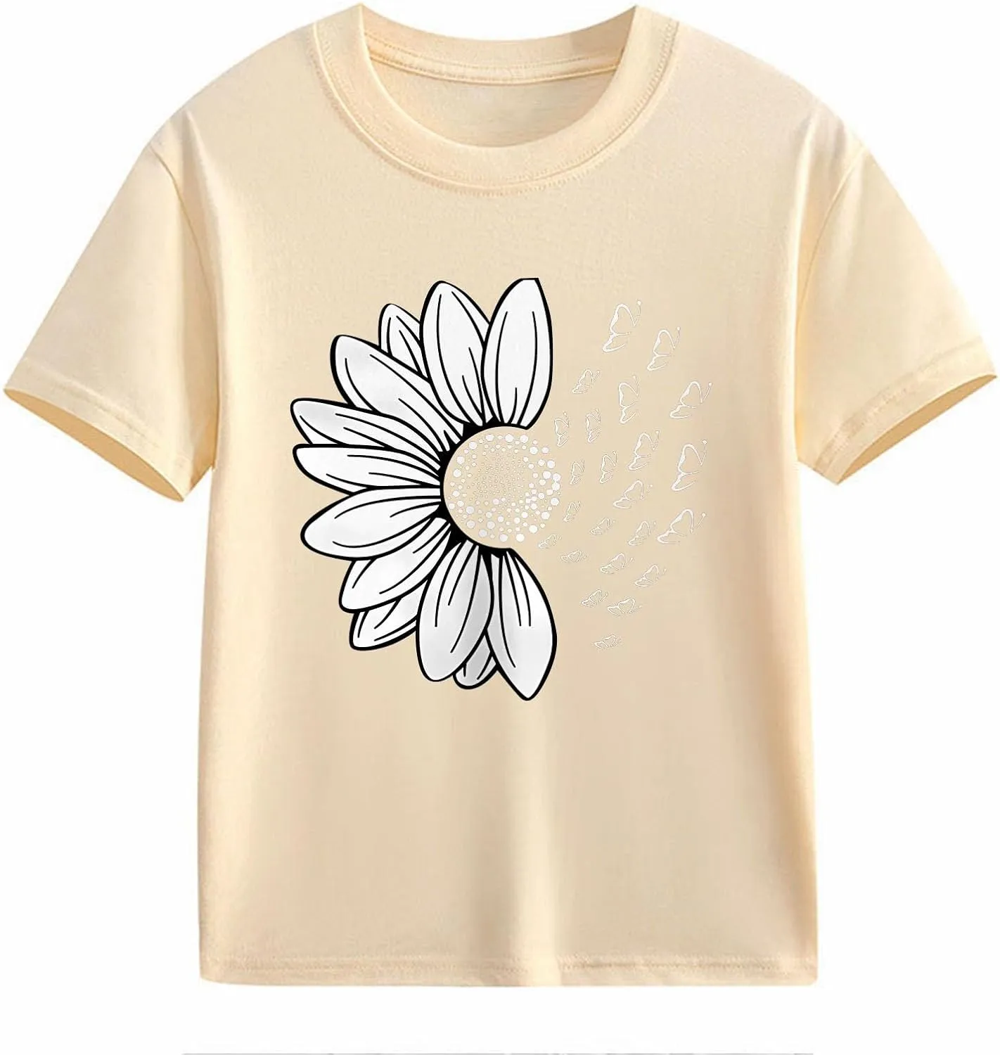 Girls T Shirts Short Sleeve Graphic Printed Solid Crewneck Casual Pullover Tops Basic Tees Kids Funny Cute Clothes