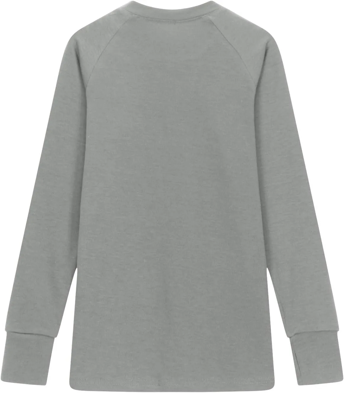 Girls Thumb Holes Long Sleeve Shirts Kids Crewneck Curve Hem Side Slit Soft Tunic Tops Teens Loose Fit Baby Clothes