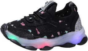 Girls Trainers, Children Kid Baby Girls Butterfly Crystal Led Luminous Sport Run Sneakers Shoes