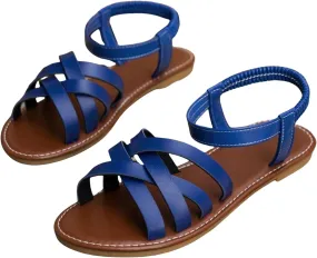 Gladiator Sandals for Women Summer Comfortable Non-Slip Slides Sandals with Adjustable Back Ankle Strap Casual Walking Shoes for Summer Beach Oceanside Holiday Outdoor