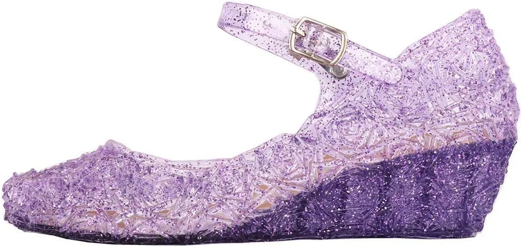 Glitter Toddler Shoes Girls Jelly Sandals Cosplay Dress Up Mary Jane Flats Heels Dance Party Birthday Single Shoes for Kids Toddler Baby Girl Shoes