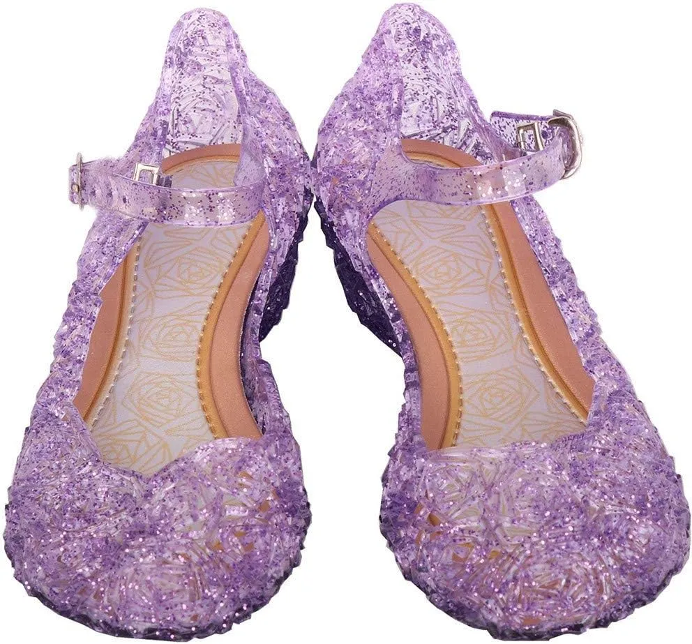 Glitter Toddler Shoes Girls Jelly Sandals Cosplay Dress Up Mary Jane Flats Heels Dance Party Birthday Single Shoes for Kids Toddler Baby Girl Shoes