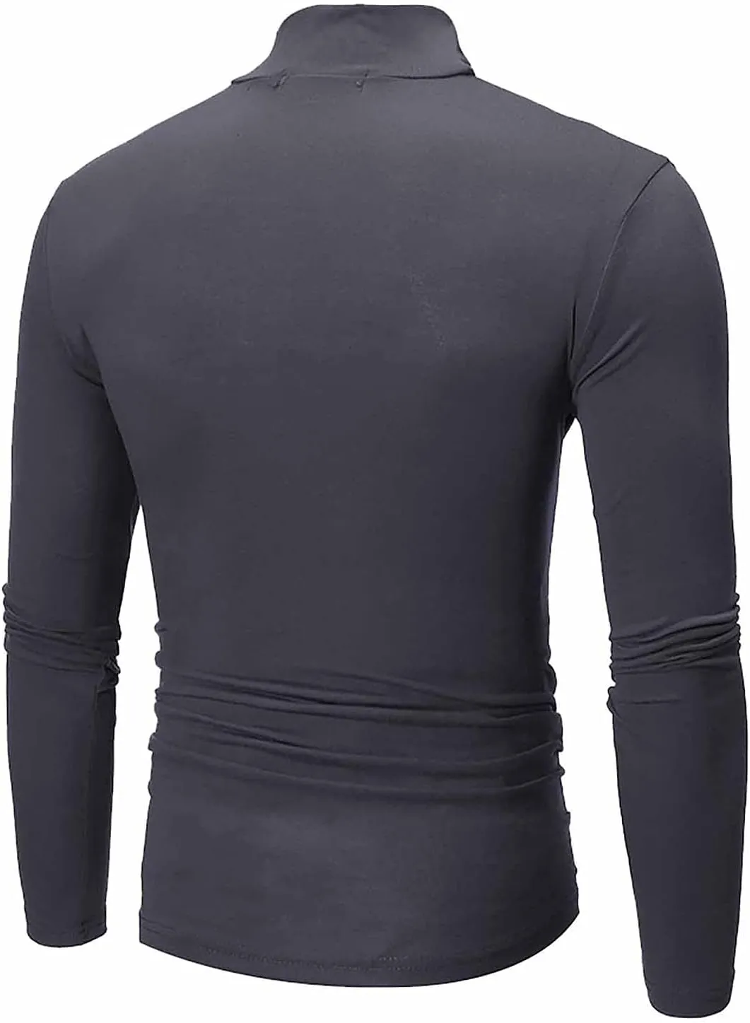 GOFULY Men's Under Shirts High Neck Slim Fit Solid Casual Fall Shirt Long Sleeve Winter Underwear Tops