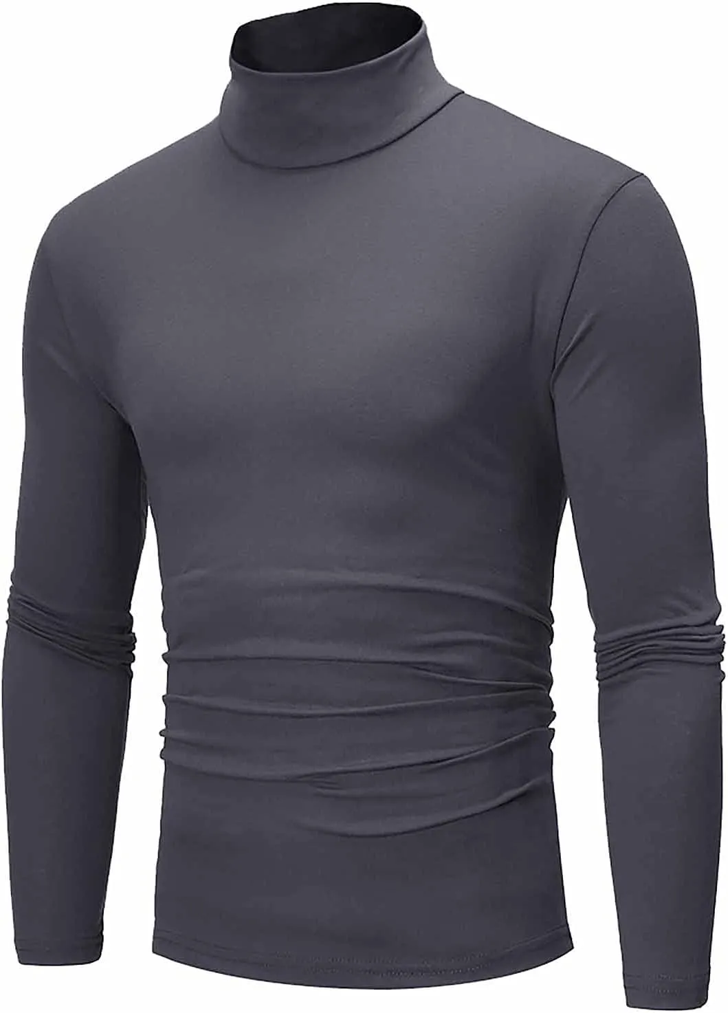 GOFULY Men's Under Shirts High Neck Slim Fit Solid Casual Fall Shirt Long Sleeve Winter Underwear Tops