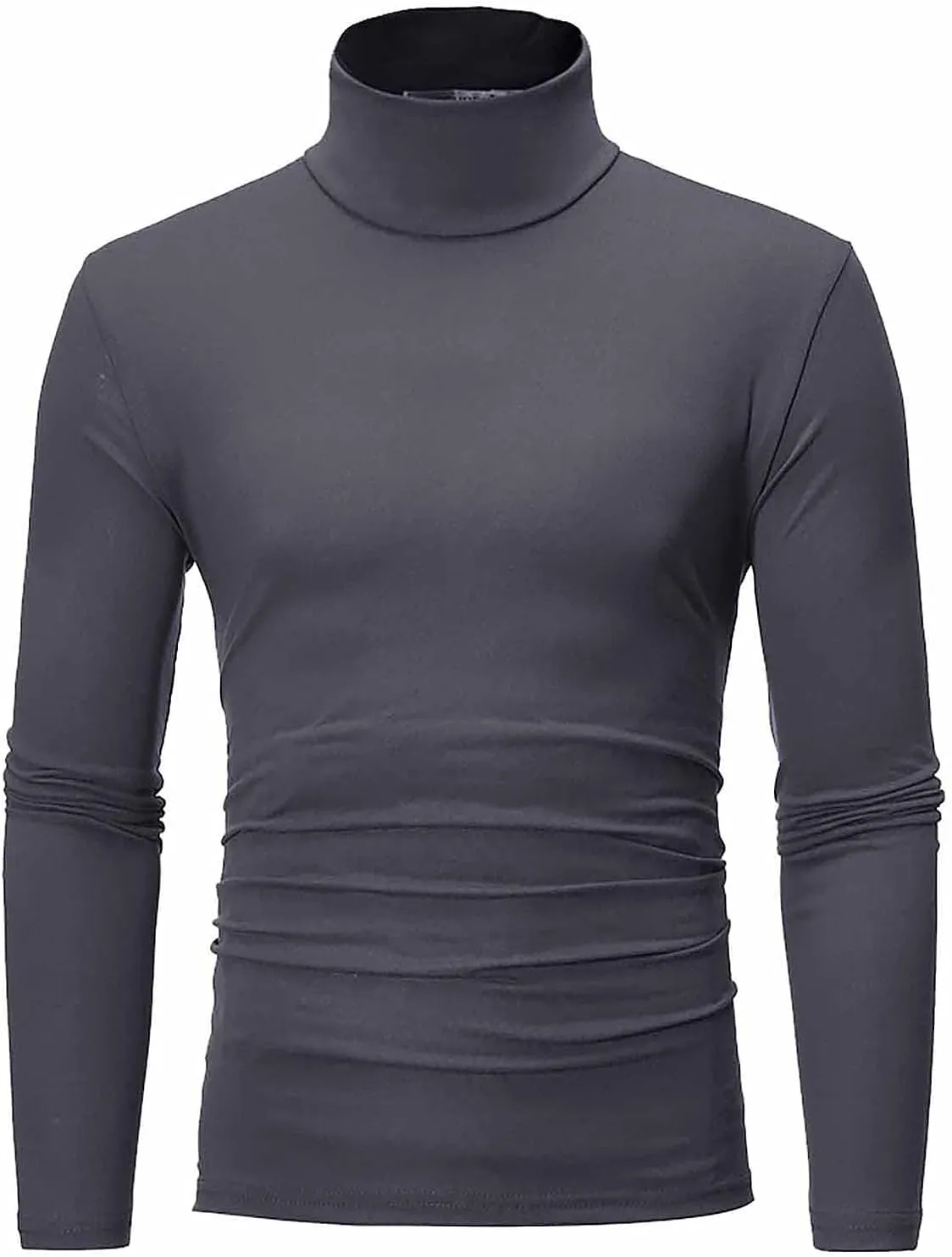 GOFULY Men's Under Shirts High Neck Slim Fit Solid Casual Fall Shirt Long Sleeve Winter Underwear Tops