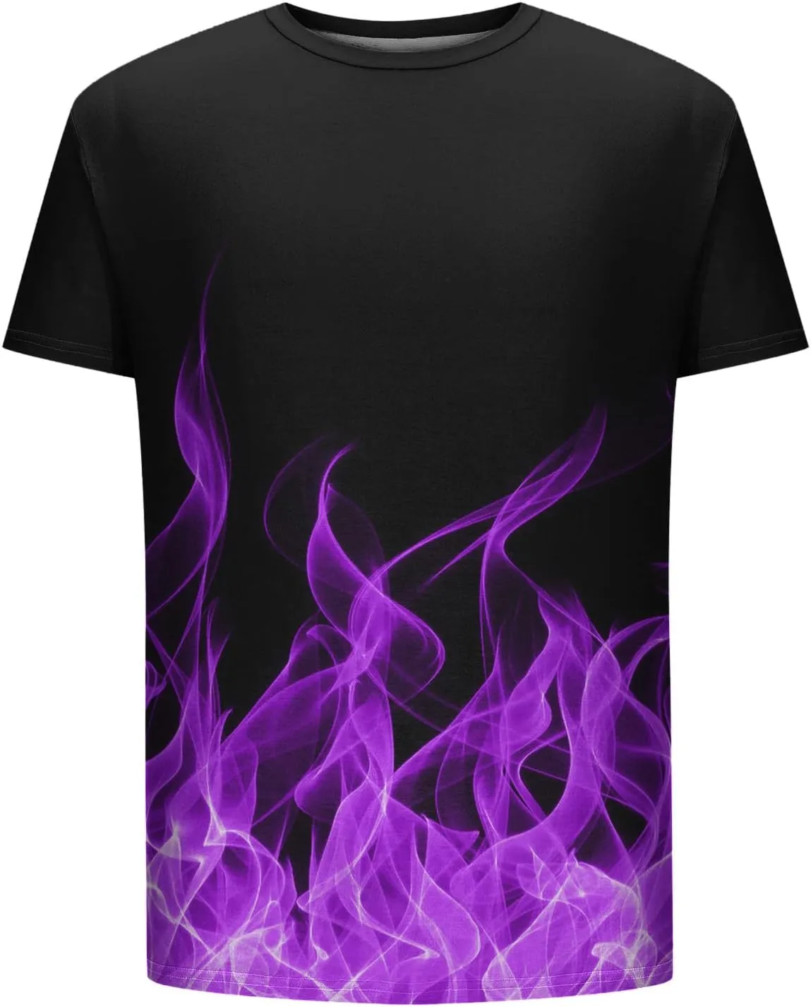 Graphic T Shirts for Men Summer Short Sleeve Flame Print Casual Tee Shirt Loose Fit Crewneck Pullover Trendy Clothes