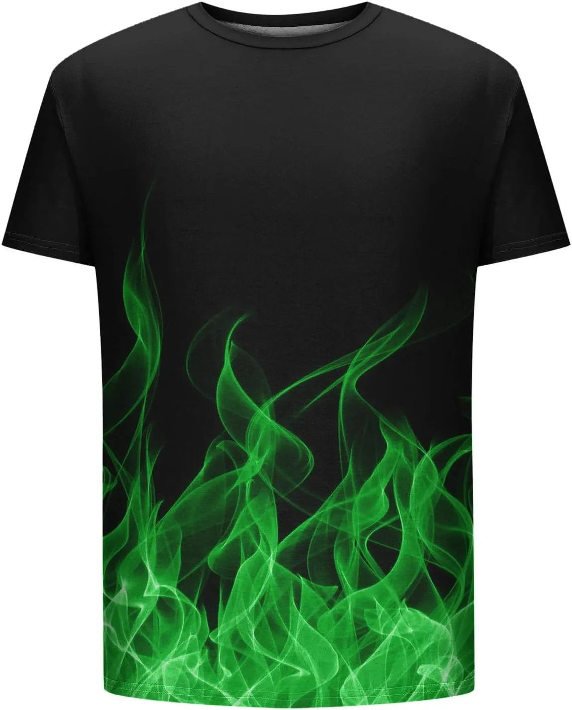 Graphic T Shirts for Men Summer Short Sleeve Flame Print Casual Tee Shirt Loose Fit Crewneck Pullover Trendy Clothes